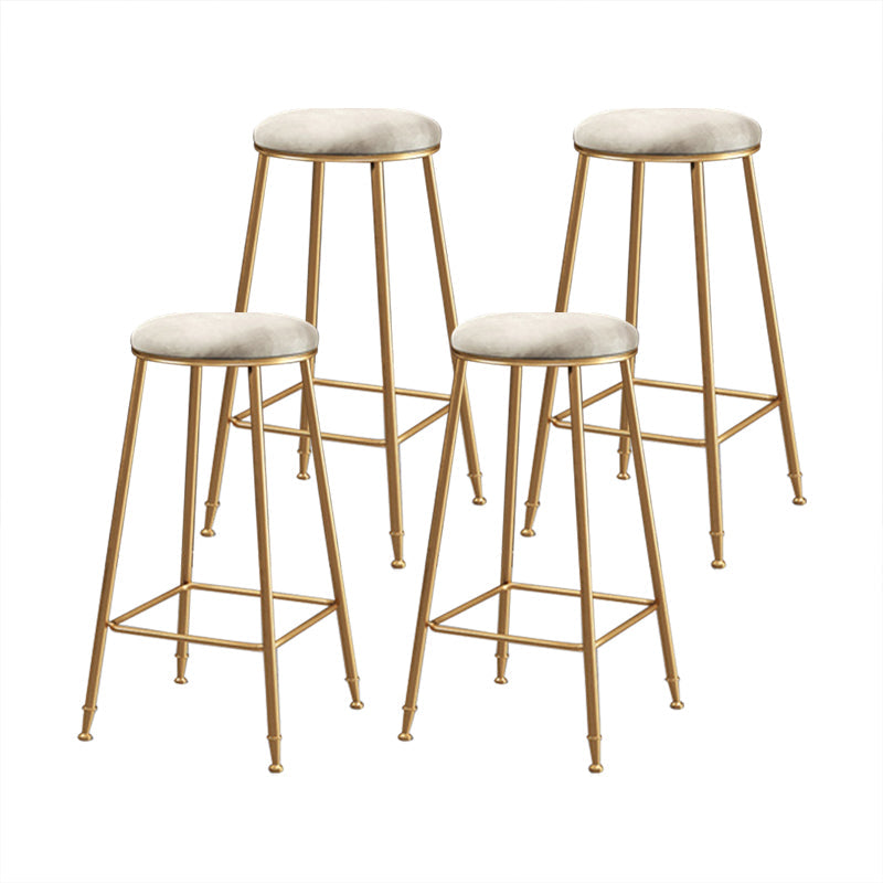 Coffee Shop Glam Bar Stool Iron Legs Footrest Stack-able Counter Stool White 4 Piece Set Bar Stool(30"H) Clearhalo 'Bar Furniture' 'Bar Stools' 'bar_stools' 'furn' 'furn_bar_stools' 'furniture_bar_stools' 'Kitchen & Dining Furniture' 'kitchen&dining_furn' 'kitchen' 'kitchen_furn' Furniture' 4250569