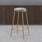 Coffee Shop Glam Bar Stool Iron Legs Footrest Stack-able Counter Stool Gray 1 Piece Bar Stool(30"H) Clearhalo 'Bar Furniture' 'Bar Stools' 'bar_stools' 'furn' 'furn_bar_stools' 'furniture_bar_stools' 'Kitchen & Dining Furniture' 'kitchen&dining_furn' 'kitchen' 'kitchen_furn' Furniture' 4250570