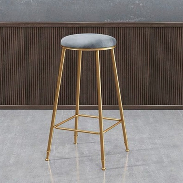Coffee Shop Glam Bar Stool Iron Legs Footrest Stack-able Counter Stool Gray 1 Piece Bar Stool(30"H) Clearhalo 'Bar Furniture' 'Bar Stools' 'bar_stools' 'furn' 'furn_bar_stools' 'furniture_bar_stools' 'Kitchen & Dining Furniture' 'kitchen&dining_furn' 'kitchen' 'kitchen_furn' Furniture' 4250570