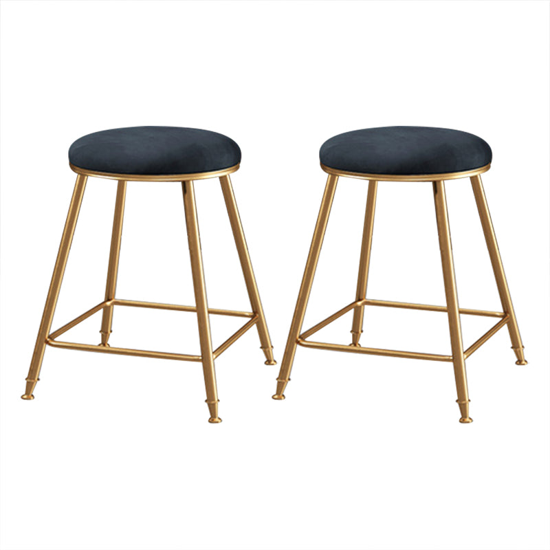 Coffee Shop Glam Bar Stool Iron Legs Footrest Stack-able Counter Stool Black 2 Piece Set Short Stool(18"H) Clearhalo 'Bar Furniture' 'Bar Stools' 'bar_stools' 'furn' 'furn_bar_stools' 'furniture_bar_stools' 'Kitchen & Dining Furniture' 'kitchen&dining_furn' 'kitchen' 'kitchen_furn' Furniture' 4250574