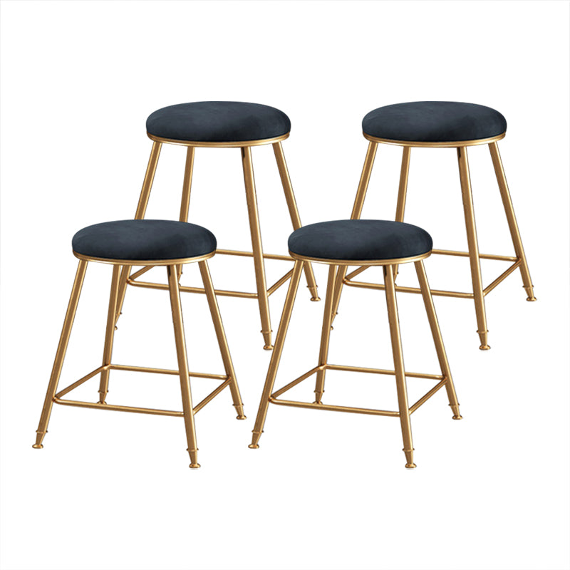 Coffee Shop Glam Bar Stool Iron Legs Footrest Stack-able Counter Stool Black 4 Piece Set Short Stool(18"H) Clearhalo 'Bar Furniture' 'Bar Stools' 'bar_stools' 'furn' 'furn_bar_stools' 'furniture_bar_stools' 'Kitchen & Dining Furniture' 'kitchen&dining_furn' 'kitchen' 'kitchen_furn' Furniture' 4250575