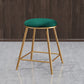 Coffee Shop Glam Bar Stool Iron Legs Footrest Stack-able Counter Stool Green 1 Piece Short Stool(18"H) Clearhalo 'Bar Furniture' 'Bar Stools' 'bar_stools' 'furn' 'furn_bar_stools' 'furniture_bar_stools' 'Kitchen & Dining Furniture' 'kitchen&dining_furn' 'kitchen' 'kitchen_furn' Furniture' 4250576