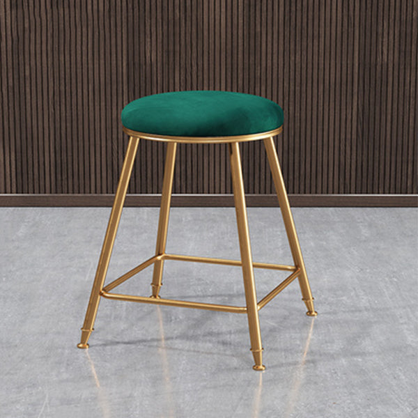 Coffee Shop Glam Bar Stool Iron Legs Footrest Stack-able Counter Stool Green 1 Piece Short Stool(18"H) Clearhalo 'Bar Furniture' 'Bar Stools' 'bar_stools' 'furn' 'furn_bar_stools' 'furniture_bar_stools' 'Kitchen & Dining Furniture' 'kitchen&dining_furn' 'kitchen' 'kitchen_furn' Furniture' 4250576