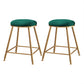 Coffee Shop Glam Bar Stool Iron Legs Footrest Stack-able Counter Stool Green 2 Piece Set Short Stool(18"H) Clearhalo 'Bar Furniture' 'Bar Stools' 'bar_stools' 'furn' 'furn_bar_stools' 'furniture_bar_stools' 'Kitchen & Dining Furniture' 'kitchen&dining_furn' 'kitchen' 'kitchen_furn' Furniture' 4250577