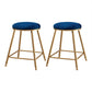 Coffee Shop Glam Bar Stool Iron Legs Footrest Stack-able Counter Stool Blue 2 Piece Set Short Stool(18"H) Clearhalo 'Bar Furniture' 'Bar Stools' 'bar_stools' 'furn' 'furn_bar_stools' 'furniture_bar_stools' 'Kitchen & Dining Furniture' 'kitchen&dining_furn' 'kitchen' 'kitchen_furn' Furniture' 4250580