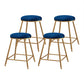 Coffee Shop Glam Bar Stool Iron Legs Footrest Stack-able Counter Stool Blue 4 Piece Set Short Stool(18"H) Clearhalo 'Bar Furniture' 'Bar Stools' 'bar_stools' 'furn' 'furn_bar_stools' 'furniture_bar_stools' 'Kitchen & Dining Furniture' 'kitchen&dining_furn' 'kitchen' 'kitchen_furn' Furniture' 4250581