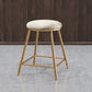 Coffee Shop Glam Bar Stool Iron Legs Footrest Stack-able Counter Stool White 1 Piece Short Stool(18"H) Clearhalo 'Bar Furniture' 'Bar Stools' 'bar_stools' 'furn' 'furn_bar_stools' 'furniture_bar_stools' 'Kitchen & Dining Furniture' 'kitchen&dining_furn' 'kitchen' 'kitchen_furn' Furniture' 4250585