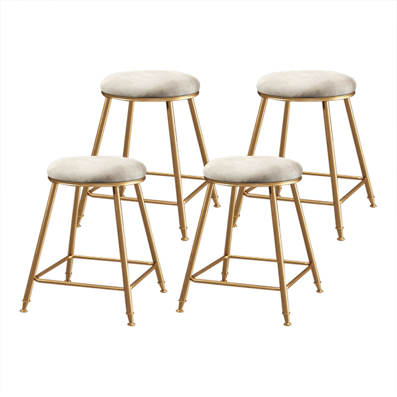 Coffee Shop Glam Bar Stool Iron Legs Footrest Stack-able Counter Stool White 4 Piece Set Short Stool(18"H) Clearhalo 'Bar Furniture' 'Bar Stools' 'bar_stools' 'furn' 'furn_bar_stools' 'furniture_bar_stools' 'Kitchen & Dining Furniture' 'kitchen&dining_furn' 'kitchen' 'kitchen_furn' Furniture' 4250587