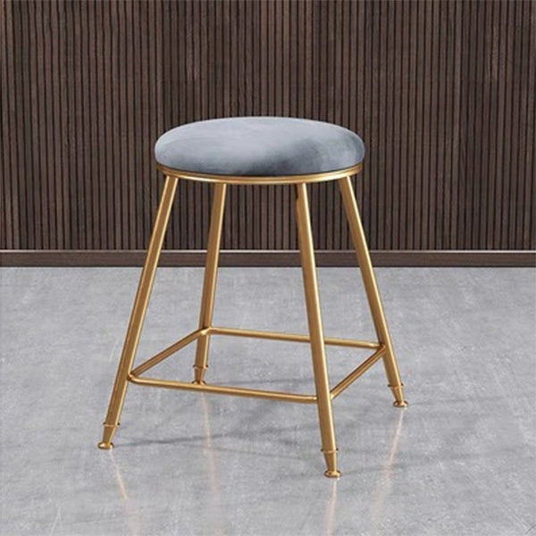 Coffee Shop Glam Bar Stool Iron Legs Footrest Stack-able Counter Stool Gray 1 Piece Short Stool(18"H) Clearhalo 'Bar Furniture' 'Bar Stools' 'bar_stools' 'furn' 'furn_bar_stools' 'furniture_bar_stools' 'Kitchen & Dining Furniture' 'kitchen&dining_furn' 'kitchen' 'kitchen_furn' Furniture' 4250588