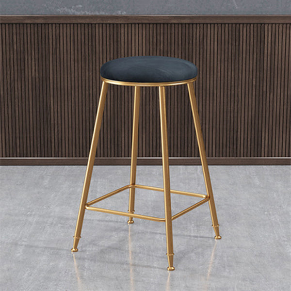 Coffee Shop Glam Bar Stool Iron Legs Footrest Stack-able Counter Stool Black 1 Piece Counter Stool(26"H) Clearhalo 'Bar Furniture' 'Bar Stools' 'bar_stools' 'furn' 'furn_bar_stools' 'furniture_bar_stools' 'Kitchen & Dining Furniture' 'kitchen&dining_furn' 'kitchen' 'kitchen_furn' Furniture' 4250591