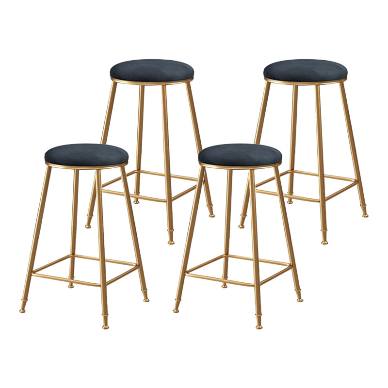 Coffee Shop Glam Bar Stool Iron Legs Footrest Stack-able Counter Stool Black 4 Piece Set Counter Stool(26"H) Clearhalo 'Bar Furniture' 'Bar Stools' 'bar_stools' 'furn' 'furn_bar_stools' 'furniture_bar_stools' 'Kitchen & Dining Furniture' 'kitchen&dining_furn' 'kitchen' 'kitchen_furn' Furniture' 4250593