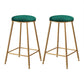 Coffee Shop Glam Bar Stool Iron Legs Footrest Stack-able Counter Stool Green 2 Piece Set Counter Stool(26"H) Clearhalo 'Bar Furniture' 'Bar Stools' 'bar_stools' 'furn' 'furn_bar_stools' 'furniture_bar_stools' 'Kitchen & Dining Furniture' 'kitchen&dining_furn' 'kitchen' 'kitchen_furn' Furniture' 4250595