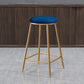 Coffee Shop Glam Bar Stool Iron Legs Footrest Stack-able Counter Stool Blue 1 Piece Counter Stool(26"H) Clearhalo 'Bar Furniture' 'Bar Stools' 'bar_stools' 'furn' 'furn_bar_stools' 'furniture_bar_stools' 'Kitchen & Dining Furniture' 'kitchen&dining_furn' 'kitchen' 'kitchen_furn' Furniture' 4250597