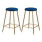 Coffee Shop Glam Bar Stool Iron Legs Footrest Stack-able Counter Stool Blue 2 Piece Set Counter Stool(26"H) Clearhalo 'Bar Furniture' 'Bar Stools' 'bar_stools' 'furn' 'furn_bar_stools' 'furniture_bar_stools' 'Kitchen & Dining Furniture' 'kitchen&dining_furn' 'kitchen' 'kitchen_furn' Furniture' 4250598