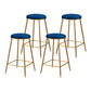 Coffee Shop Glam Bar Stool Iron Legs Footrest Stack-able Counter Stool Blue 4 Piece Set Counter Stool(26"H) Clearhalo 'Bar Furniture' 'Bar Stools' 'bar_stools' 'furn' 'furn_bar_stools' 'furniture_bar_stools' 'Kitchen & Dining Furniture' 'kitchen&dining_furn' 'kitchen' 'kitchen_furn' Furniture' 4250599