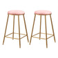 Coffee Shop Glam Bar Stool Iron Legs Footrest Stack-able Counter Stool Pink 2 Piece Set Counter Stool(26"H) Clearhalo 'Bar Furniture' 'Bar Stools' 'bar_stools' 'furn' 'furn_bar_stools' 'furniture_bar_stools' 'Kitchen & Dining Furniture' 'kitchen&dining_furn' 'kitchen' 'kitchen_furn' Furniture' 4250601