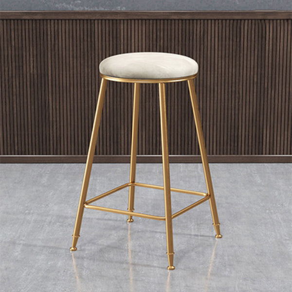 Coffee Shop Glam Bar Stool Iron Legs Footrest Stack-able Counter Stool White 1 Piece Counter Stool(26"H) Clearhalo 'Bar Furniture' 'Bar Stools' 'bar_stools' 'furn' 'furn_bar_stools' 'furniture_bar_stools' 'Kitchen & Dining Furniture' 'kitchen&dining_furn' 'kitchen' 'kitchen_furn' Furniture' 4250603