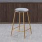 Coffee Shop Glam Bar Stool Iron Legs Footrest Stack-able Counter Stool Gray 1 Piece Counter Stool(26"H) Clearhalo 'Bar Furniture' 'Bar Stools' 'bar_stools' 'furn' 'furn_bar_stools' 'furniture_bar_stools' 'Kitchen & Dining Furniture' 'kitchen&dining_furn' 'kitchen' 'kitchen_furn' Furniture' 4250606