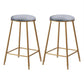 Coffee Shop Glam Bar Stool Iron Legs Footrest Stack-able Counter Stool Gray 2 Piece Set Counter Stool(26"H) Clearhalo 'Bar Furniture' 'Bar Stools' 'bar_stools' 'furn' 'furn_bar_stools' 'furniture_bar_stools' 'Kitchen & Dining Furniture' 'kitchen&dining_furn' 'kitchen' 'kitchen_furn' Furniture' 4250607