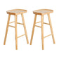 Modern Pine Backless Bar Stool Contoured Seat Indoor Counter Stool with Wood Legs Wood 2 Piece Set Clearhalo 'Bar Furniture' 'Bar Stools' 'bar_stools' 'furn' 'furn_bar_stools' 'furniture_bar_stools' 'Kitchen & Dining Furniture' 'kitchen&dining_furn' 'kitchen' 'kitchen_furn' Furniture' 4250614
