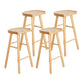 Modern Pine Backless Bar Stool Contoured Seat Indoor Counter Stool with Wood Legs Wood 4 Piece Set Clearhalo 'Bar Furniture' 'Bar Stools' 'bar_stools' 'furn' 'furn_bar_stools' 'furniture_bar_stools' 'Kitchen & Dining Furniture' 'kitchen&dining_furn' 'kitchen' 'kitchen_furn' Furniture' 4250616