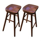 Modern Pine Backless Bar Stool Contoured Seat Indoor Counter Stool with Wood Legs Walnut 2 Piece Set Clearhalo 'Bar Furniture' 'Bar Stools' 'bar_stools' 'furn' 'furn_bar_stools' 'furniture_bar_stools' 'Kitchen & Dining Furniture' 'kitchen&dining_furn' 'kitchen' 'kitchen_furn' Furniture' 4250618