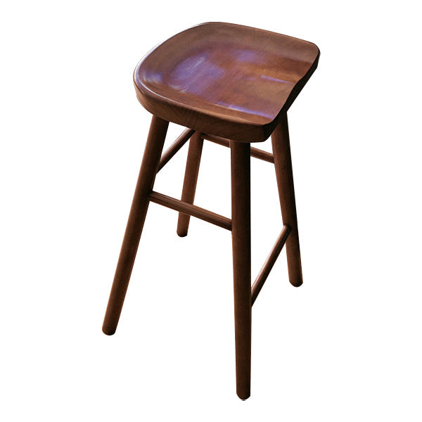 Modern Pine Backless Bar Stool Contoured Seat Indoor Counter Stool with Wood Legs Walnut 1 Piece Clearhalo 'Bar Furniture' 'Bar Stools' 'bar_stools' 'furn' 'furn_bar_stools' 'furniture_bar_stools' 'Kitchen & Dining Furniture' 'kitchen&dining_furn' 'kitchen' 'kitchen_furn' Furniture' 4250620