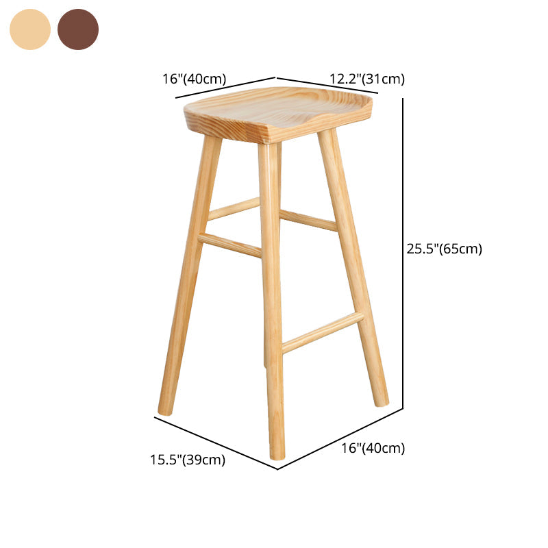 Modern Pine Backless Bar Stool Contoured Seat Indoor Counter Stool with Wood Legs Clearhalo 'Bar Furniture' 'Bar Stools' 'bar_stools' 'furn' 'furn_bar_stools' 'furniture_bar_stools' 'Kitchen & Dining Furniture' 'kitchen&dining_furn' 'kitchen' 'kitchen_furn' Furniture' 4250630