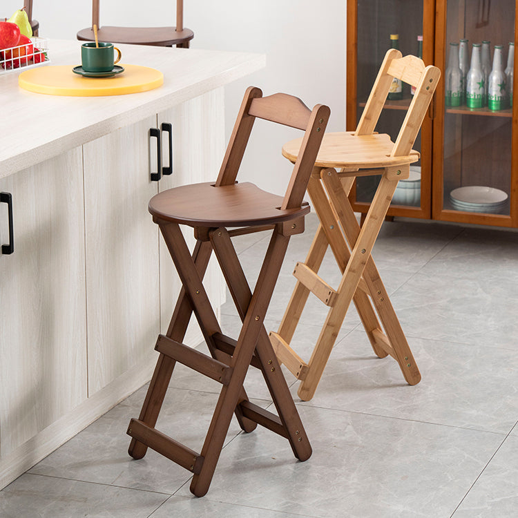 Modern Wood Folding Bar Stool Footrest Low Back Counter Stool for Kitchen Clearhalo 'Bar Furniture' 'Bar Stools' 'bar_stools' 'furn' 'furn_bar_stools' 'furniture_bar_stools' 'Kitchen & Dining Furniture' 'kitchen&dining_furn' 'kitchen' 'kitchen_furn' Furniture' 4250634