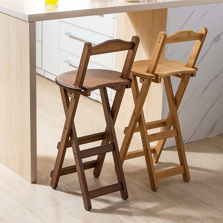 Modern Wood Folding Bar Stool Footrest Low Back Counter Stool for Kitchen Clearhalo 'Bar Furniture' 'Bar Stools' 'bar_stools' 'furn' 'furn_bar_stools' 'furniture_bar_stools' 'Kitchen & Dining Furniture' 'kitchen&dining_furn' 'kitchen' 'kitchen_furn' Furniture' 4250637