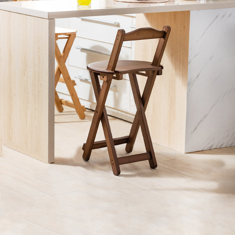 Modern Wood Folding Bar Stool Footrest Low Back Counter Stool for Kitchen Tan Short Stool(18"H) Clearhalo 'Bar Furniture' 'Bar Stools' 'bar_stools' 'furn' 'furn_bar_stools' 'furniture_bar_stools' 'Kitchen & Dining Furniture' 'kitchen&dining_furn' 'kitchen' 'kitchen_furn' Furniture' 4250639