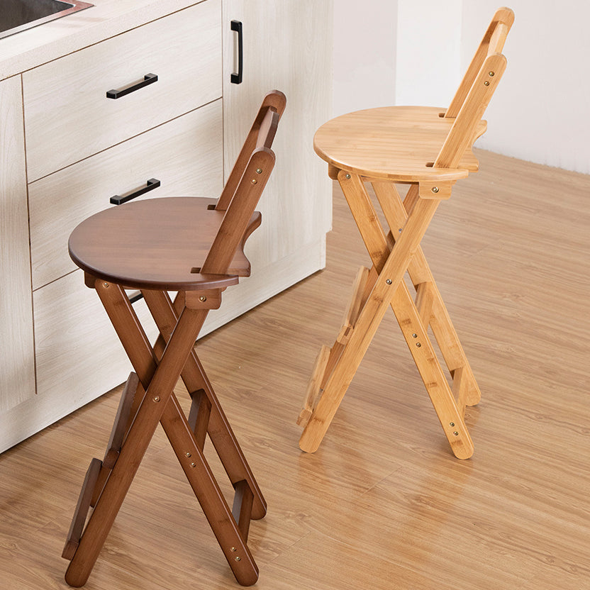 Modern Wood Folding Bar Stool Footrest Low Back Counter Stool for Kitchen Clearhalo 'Bar Furniture' 'Bar Stools' 'bar_stools' 'furn' 'furn_bar_stools' 'furniture_bar_stools' 'Kitchen & Dining Furniture' 'kitchen&dining_furn' 'kitchen' 'kitchen_furn' Furniture' 4250649