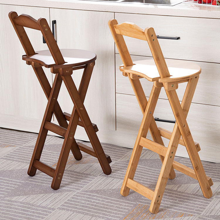 Modern Wood Folding Bar Stool Footrest Low Back Counter Stool for Kitchen Clearhalo 'Bar Furniture' 'Bar Stools' 'bar_stools' 'furn' 'furn_bar_stools' 'furniture_bar_stools' 'Kitchen & Dining Furniture' 'kitchen&dining_furn' 'kitchen' 'kitchen_furn' Furniture' 4250650