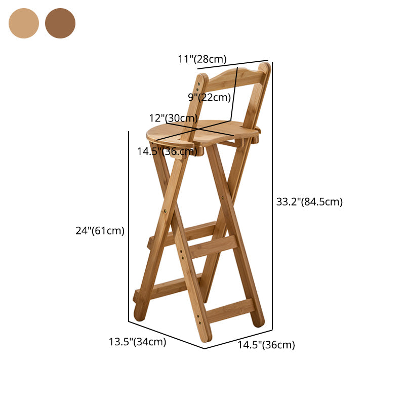 Modern Wood Folding Bar Stool Footrest Low Back Counter Stool for Kitchen Clearhalo 'Bar Furniture' 'Bar Stools' 'bar_stools' 'furn' 'furn_bar_stools' 'furniture_bar_stools' 'Kitchen & Dining Furniture' 'kitchen&dining_furn' 'kitchen' 'kitchen_furn' Furniture' 4250652