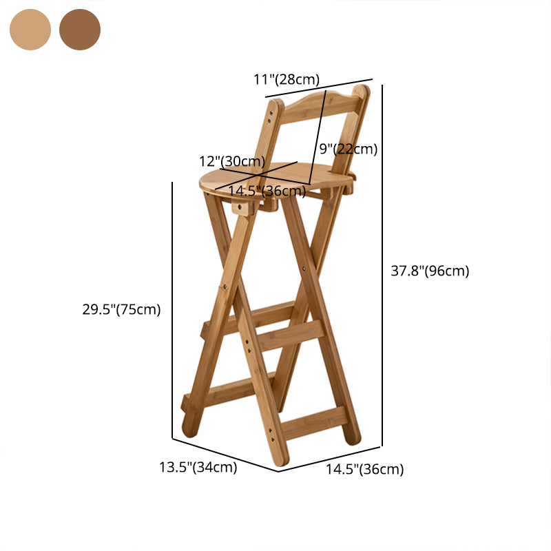Modern Wood Folding Bar Stool Footrest Low Back Counter Stool for Kitchen Clearhalo 'Bar Furniture' 'Bar Stools' 'bar_stools' 'furn' 'furn_bar_stools' 'furniture_bar_stools' 'Kitchen & Dining Furniture' 'kitchen&dining_furn' 'kitchen' 'kitchen_furn' Furniture' 4250653