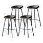 Leather Bucket Bar Stool Modern Low Back Footrest Indoor Counter and Bar Stool Dark Gray 4 Piece Set Clearhalo 'Bar Furniture' 'Bar Stools' 'bar_stools' 'furn' 'furn_bar_stools' 'furniture_bar_stools' 'Kitchen & Dining Furniture' 'kitchen&dining_furn' 'kitchen' 'kitchen_furn' Furniture' 4250677