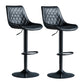 Modern Adjustable Height Bar Stool Swivel Leather Low Back Counter Stool Black Black 2 Piece Set Clearhalo 'Bar Furniture' 'Bar Stools' 'bar_stools' 'furn' 'furn_bar_stools' 'furniture_bar_stools' 'Kitchen & Dining Furniture' 'kitchen&dining_furn' 'kitchen' 'kitchen_furn' Furniture' 4250688