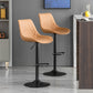 Modern Adjustable Height Bar Stool Swivel Leather Low Back Counter Stool Clearhalo 'Bar Furniture' 'Bar Stools' 'bar_stools' 'furn' 'furn_bar_stools' 'furniture_bar_stools' 'Kitchen & Dining Furniture' 'kitchen&dining_furn' 'kitchen' 'kitchen_furn' Furniture' 4250689