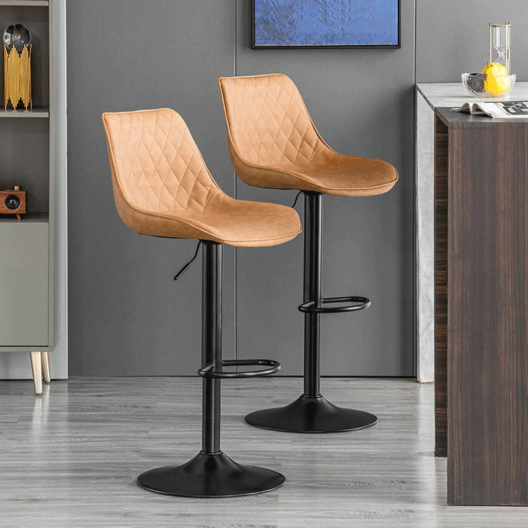 Modern Adjustable Height Bar Stool Swivel Leather Low Back Counter Stool Clearhalo 'Bar Furniture' 'Bar Stools' 'bar_stools' 'furn' 'furn_bar_stools' 'furniture_bar_stools' 'Kitchen & Dining Furniture' 'kitchen&dining_furn' 'kitchen' 'kitchen_furn' Furniture' 4250689