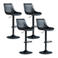 Modern Adjustable Height Bar Stool Swivel Leather Low Back Counter Stool Black Black 4 Piece Set Clearhalo 'Bar Furniture' 'Bar Stools' 'bar_stools' 'furn' 'furn_bar_stools' 'furniture_bar_stools' 'Kitchen & Dining Furniture' 'kitchen&dining_furn' 'kitchen' 'kitchen_furn' Furniture' 4250690