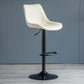 Modern Adjustable Height Bar Stool Swivel Leather Low Back Counter Stool Off-White Black 1 Piece Clearhalo 'Bar Furniture' 'Bar Stools' 'bar_stools' 'furn' 'furn_bar_stools' 'furniture_bar_stools' 'Kitchen & Dining Furniture' 'kitchen&dining_furn' 'kitchen' 'kitchen_furn' Furniture' 4250692