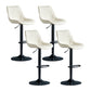 Modern Adjustable Height Bar Stool Swivel Leather Low Back Counter Stool Off-White Black 4 Piece Set Clearhalo 'Bar Furniture' 'Bar Stools' 'bar_stools' 'furn' 'furn_bar_stools' 'furniture_bar_stools' 'Kitchen & Dining Furniture' 'kitchen&dining_furn' 'kitchen' 'kitchen_furn' Furniture' 4250696