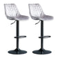 Modern Adjustable Height Bar Stool Swivel Leather Low Back Counter Stool Silver Gray Black 2 Piece Set Clearhalo 'Bar Furniture' 'Bar Stools' 'bar_stools' 'furn' 'furn_bar_stools' 'furniture_bar_stools' 'Kitchen & Dining Furniture' 'kitchen&dining_furn' 'kitchen' 'kitchen_furn' Furniture' 4250700