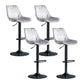 Modern Adjustable Height Bar Stool Swivel Leather Low Back Counter Stool Silver Gray Black 4 Piece Set Clearhalo 'Bar Furniture' 'Bar Stools' 'bar_stools' 'furn' 'furn_bar_stools' 'furniture_bar_stools' 'Kitchen & Dining Furniture' 'kitchen&dining_furn' 'kitchen' 'kitchen_furn' Furniture' 4250702