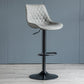 Modern Adjustable Height Bar Stool Swivel Leather Low Back Counter Stool Grey Black 1 Piece Clearhalo 'Bar Furniture' 'Bar Stools' 'bar_stools' 'furn' 'furn_bar_stools' 'furniture_bar_stools' 'Kitchen & Dining Furniture' 'kitchen&dining_furn' 'kitchen' 'kitchen_furn' Furniture' 4250704