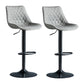 Modern Adjustable Height Bar Stool Swivel Leather Low Back Counter Stool Grey Black 2 Piece Set Clearhalo 'Bar Furniture' 'Bar Stools' 'bar_stools' 'furn' 'furn_bar_stools' 'furniture_bar_stools' 'Kitchen & Dining Furniture' 'kitchen&dining_furn' 'kitchen' 'kitchen_furn' Furniture' 4250706