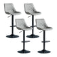 Modern Adjustable Height Bar Stool Swivel Leather Low Back Counter Stool Grey Black 4 Piece Set Clearhalo 'Bar Furniture' 'Bar Stools' 'bar_stools' 'furn' 'furn_bar_stools' 'furniture_bar_stools' 'Kitchen & Dining Furniture' 'kitchen&dining_furn' 'kitchen' 'kitchen_furn' Furniture' 4250708