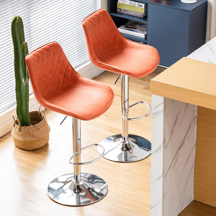 Modern Adjustable Height Bar Stool Swivel Leather Low Back Counter Stool Clearhalo 'Bar Furniture' 'Bar Stools' 'bar_stools' 'furn' 'furn_bar_stools' 'furniture_bar_stools' 'Kitchen & Dining Furniture' 'kitchen&dining_furn' 'kitchen' 'kitchen_furn' Furniture' 4250710