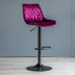 Modern Adjustable Height Bar Stool Swivel Leather Low Back Counter Stool Purple Black 1 Piece Clearhalo 'Bar Furniture' 'Bar Stools' 'bar_stools' 'furn' 'furn_bar_stools' 'furniture_bar_stools' 'Kitchen & Dining Furniture' 'kitchen&dining_furn' 'kitchen' 'kitchen_furn' Furniture' 4250715