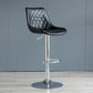 Modern Adjustable Height Bar Stool Swivel Leather Low Back Counter Stool Black Silver 1 Piece Clearhalo 'Bar Furniture' 'Bar Stools' 'bar_stools' 'furn' 'furn_bar_stools' 'furniture_bar_stools' 'Kitchen & Dining Furniture' 'kitchen&dining_furn' 'kitchen' 'kitchen_furn' Furniture' 4250718